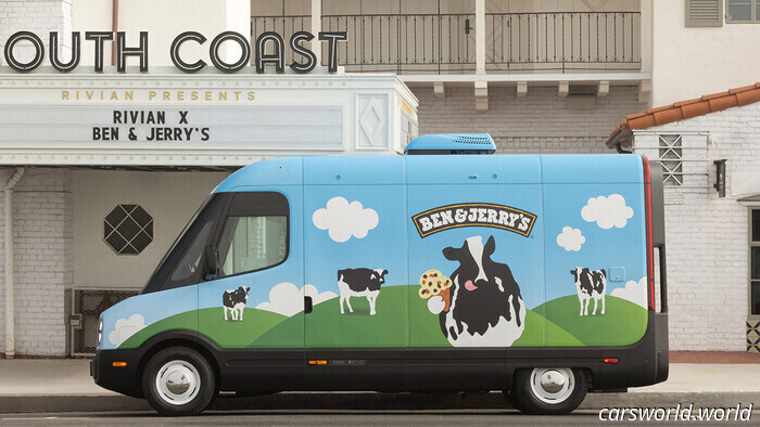 Ben &amp; Jerry's заливает ЛЬДОМ фургон Ривиана | Carscoops